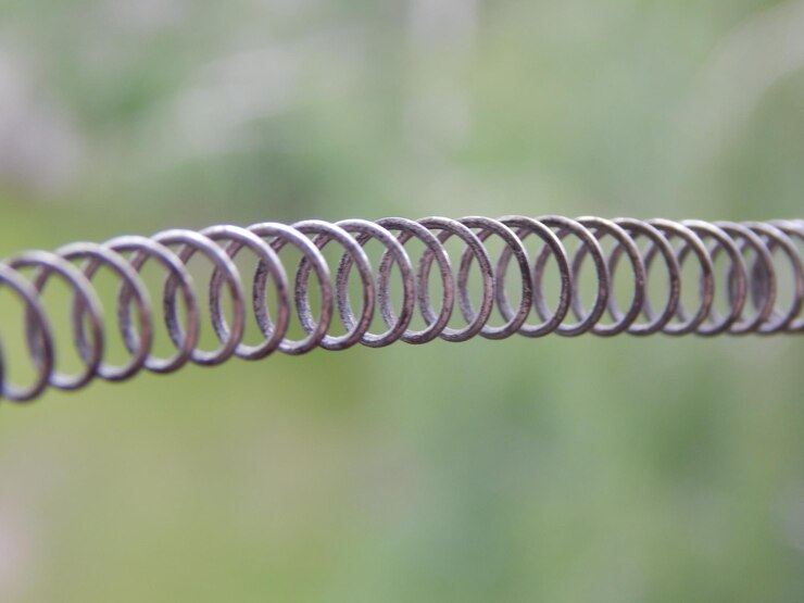 Foto close-up da mola enrolada