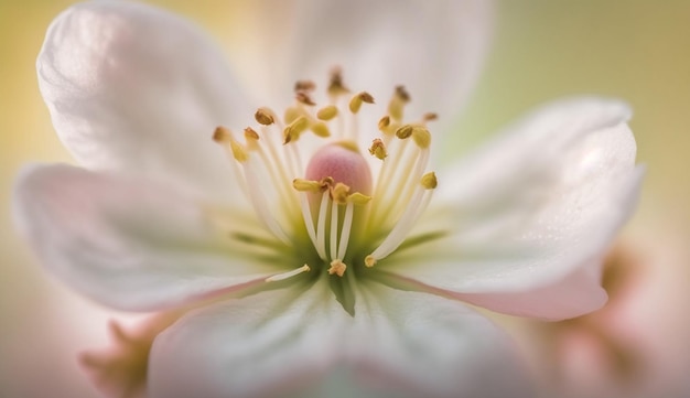 Close-up da pétala de flor na natureza beleza generativa AI