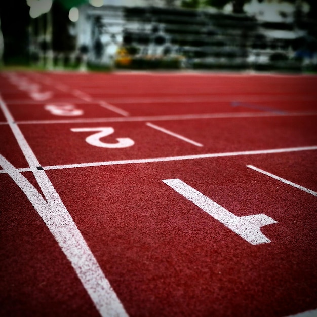 Close-up da pista de corrida