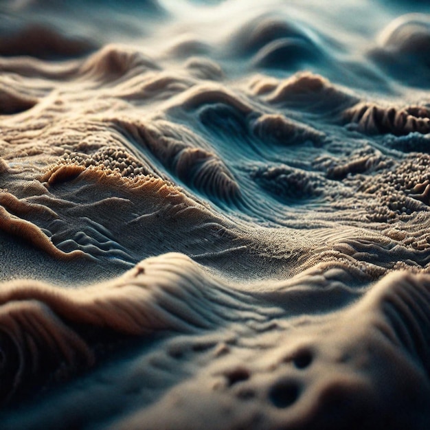 Foto close-up da textura das dunas de areia ou da textura do deserto