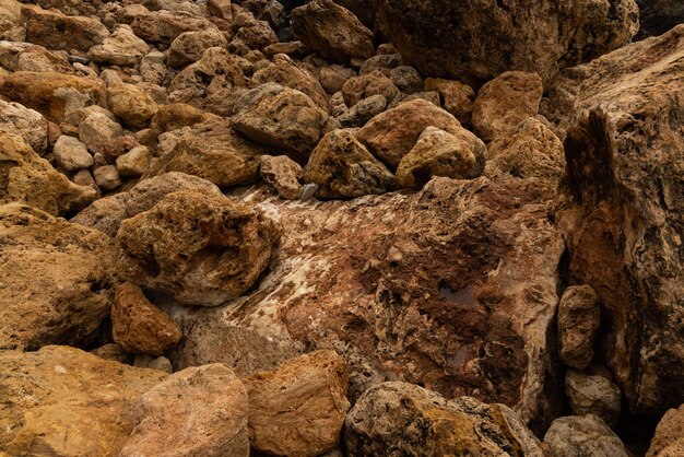 Close-up da textura de pedras duras