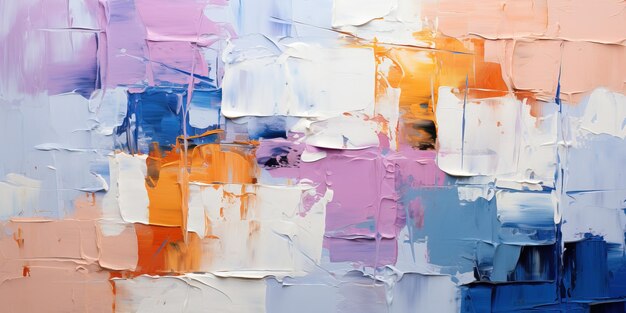 Close-up de abstrato áspero colorido pintura de arte multicolorida textura com óleo pincel pallet faca pintura em lona