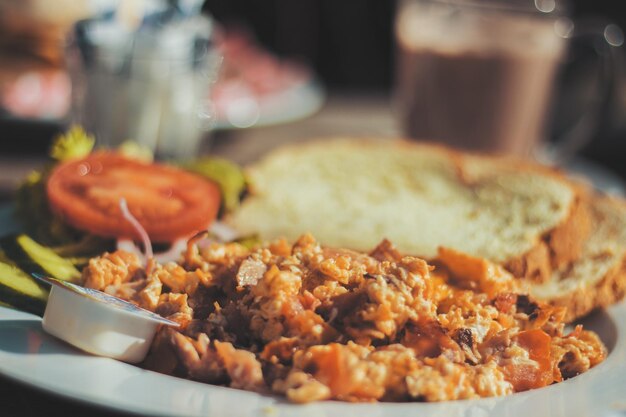 Foto close-up de alimentos em prato