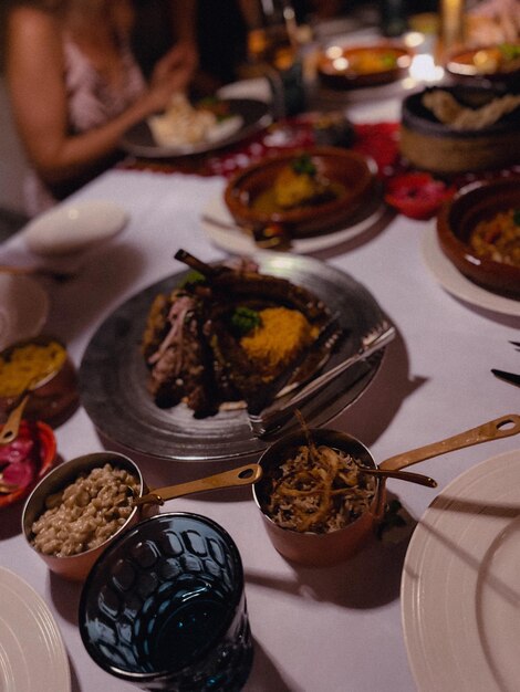 Close-up de alimentos na mesa