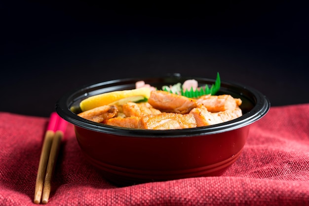 Close-up de alimentos no prato