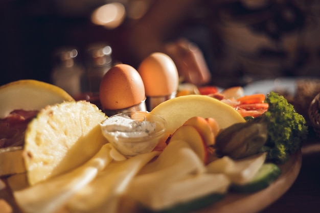 Close-up de alimentos no prato