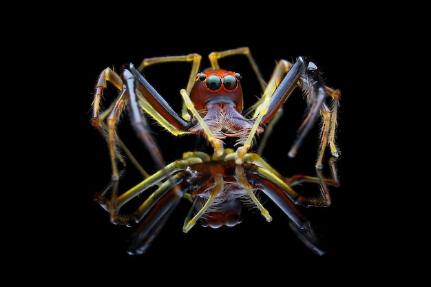 Close-up de aranha em fundo preto