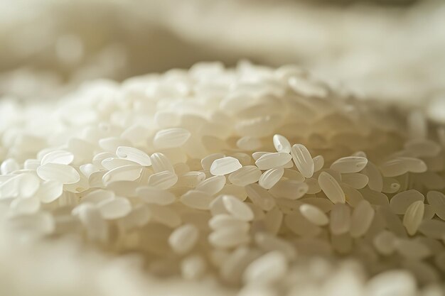 Close-up de arroz branco não cozido Profundidade de campo rasa