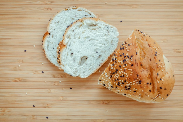 Close-up de baguete na mesa