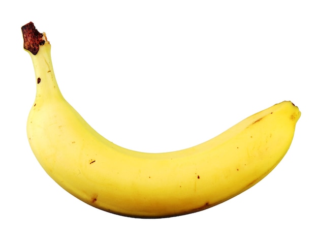 Foto close-up de banana contra fundo branco