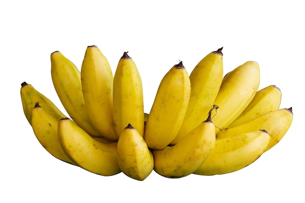 Foto close-up de banana contra fundo branco