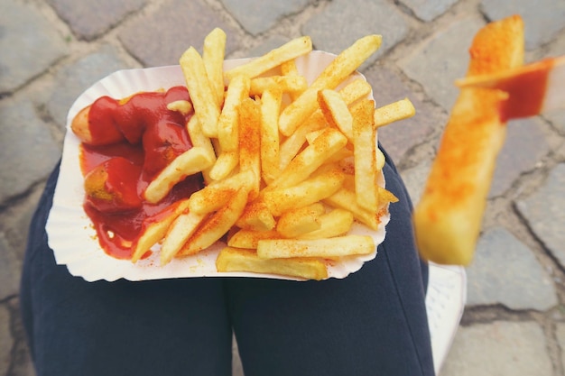 Close-up de batatas fritas
