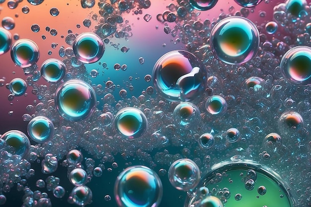 Close-up de bolhas de refrigerante em vidro