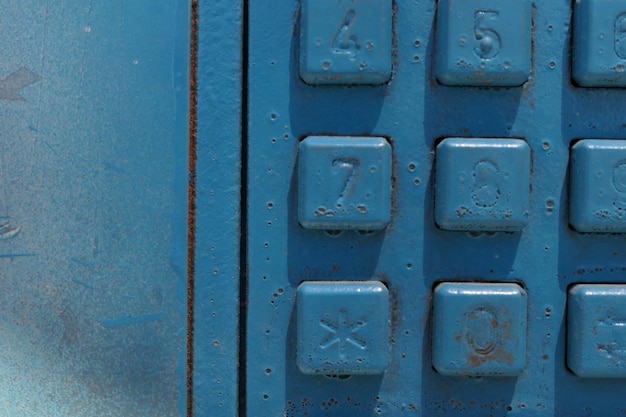 Foto close-up de botões em telefone público