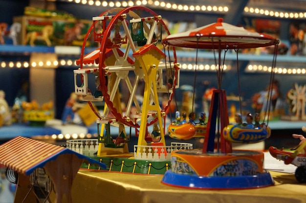 Close-up de brinquedos na loja