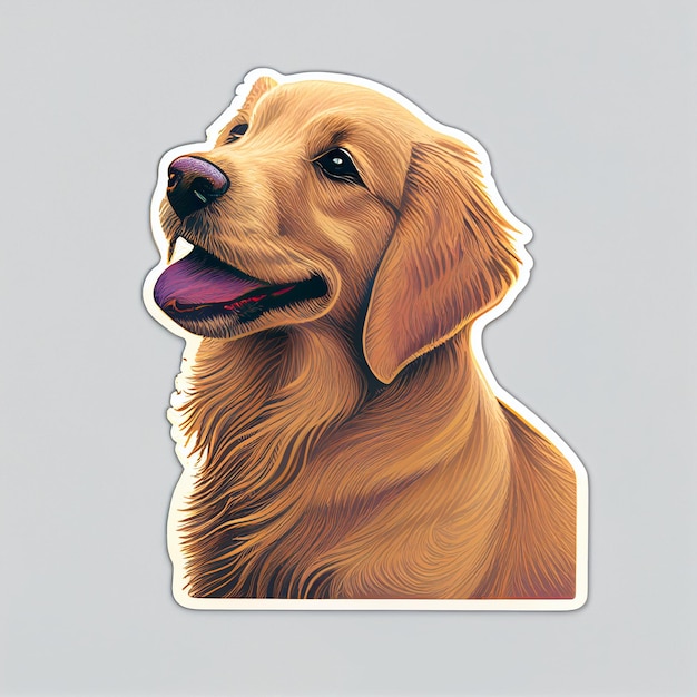 Close-up de cachorro adesivo com rosto de cachorros generative ai