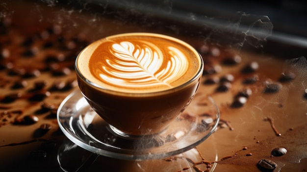 Close-up de café com leite