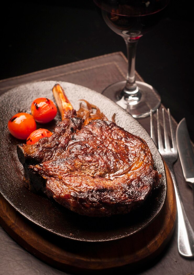 Foto close-up de carne em prato