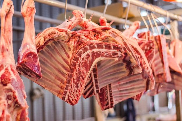 Close-up de carne para venda no mercado