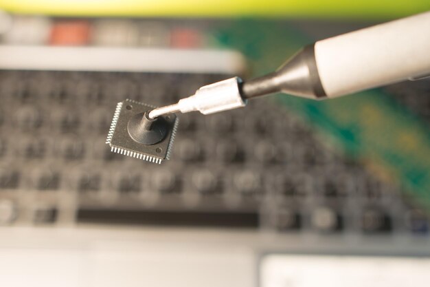 Foto close-up de chips de computador