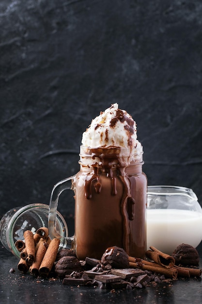 Close-up de chocolate quente