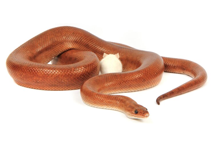 Foto close-up de cobra contra fundo branco