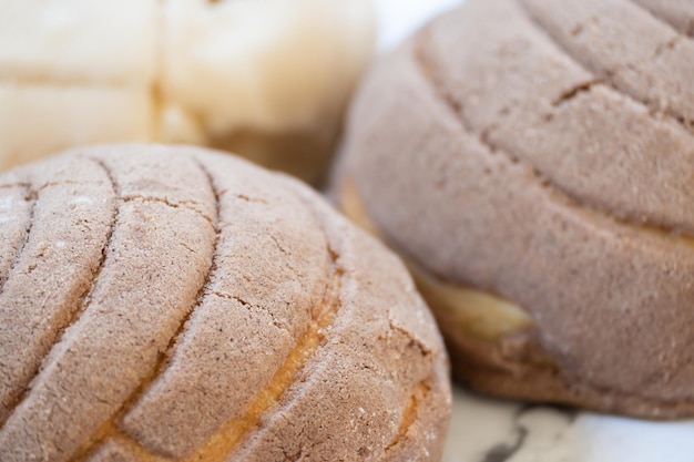 Close-up de conchas mexicanas tradicionais