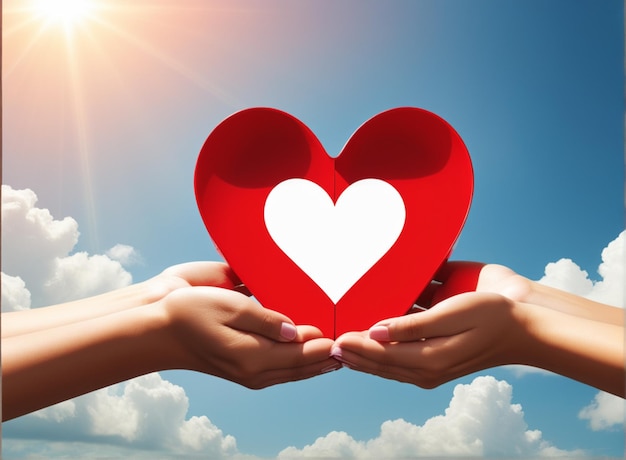 Close up de coração em forma de mãos conceito de cuidados de amor finanças e conceito de negócios