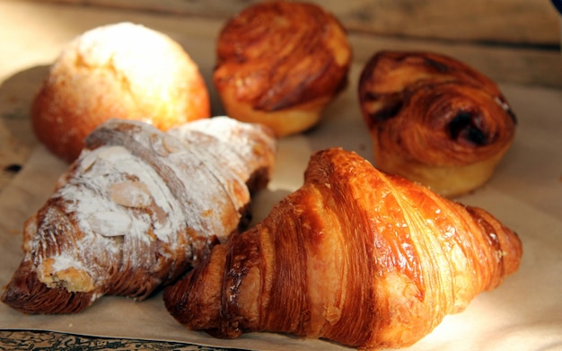 Close-up de croissants