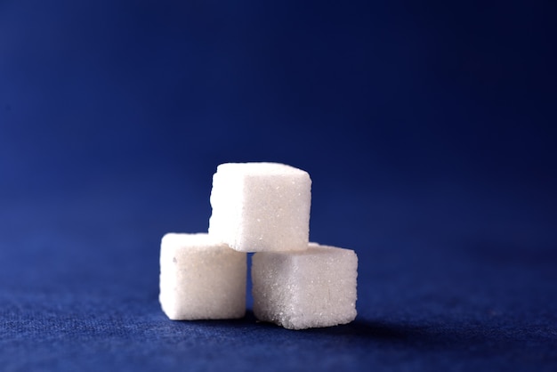 Close-up de cubos de açúcar