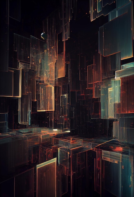 Close-up de cubos de imagem generativa ai