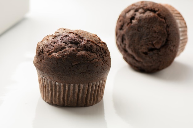 Foto close-up de cupcakes em fundo branco