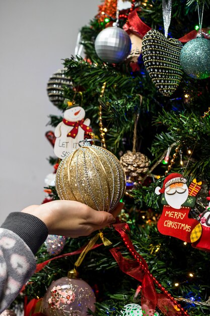 Foto close-up de decorações de natal