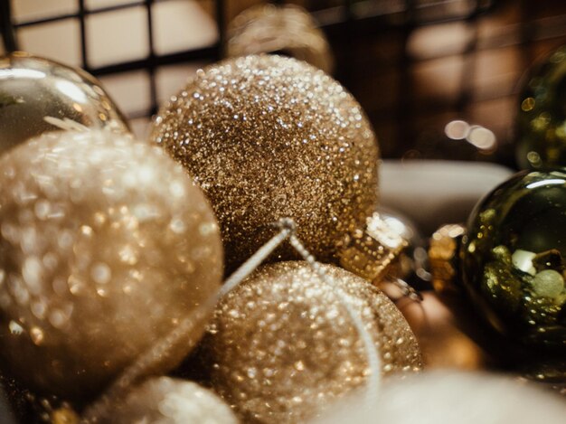 Close-up de decorações de Natal
