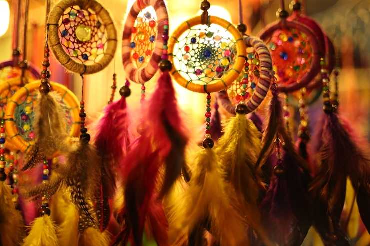 Foto close-up de decorado para venda no mercado