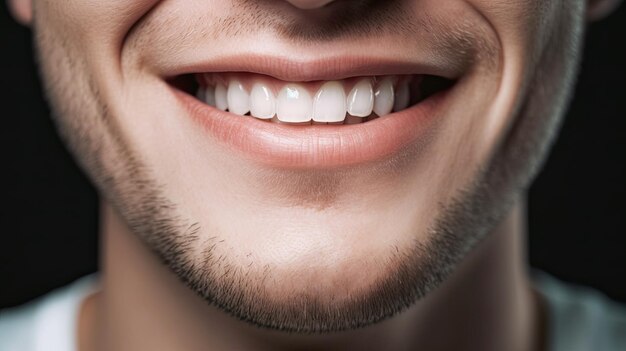 Close-up de dentes e clareamento de dentes Generative AI