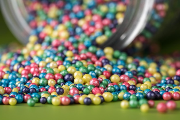 Close-up de doces multicoloridos