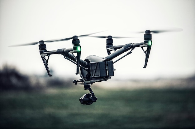 Close-up de drone contra o céu