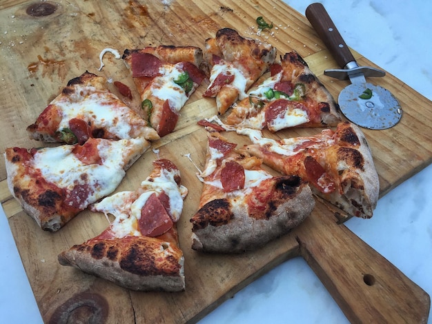 Close-up de fatias de pizza