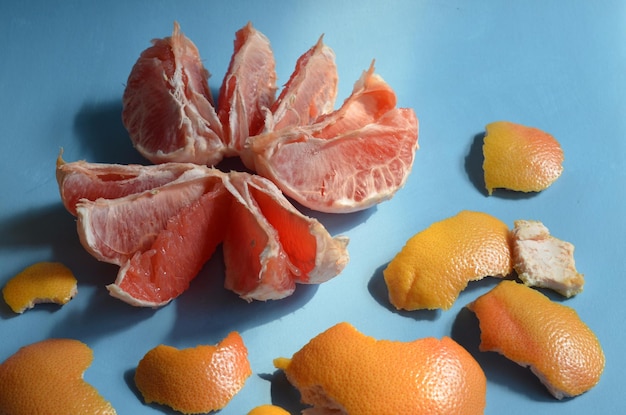Close-up de fatias de toranja