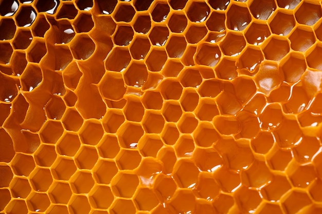 Close-up de favo de mel em torrada com manteiga de amêndoa ou geleia