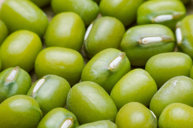 Close-up de feijão verde ou fundo de feijão mung