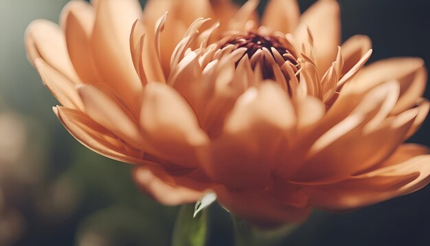 Foto close-up de flor de crisântemo laranja com profundidade de campo rasa