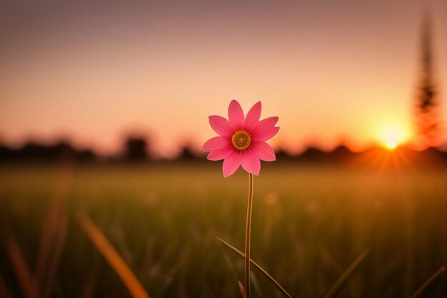 Foto close-up de flor rosa do cosmos no campo