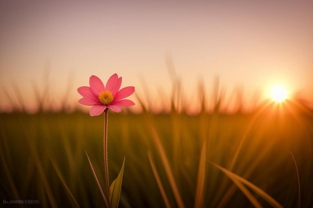 Foto close-up de flor rosa do cosmos no campo