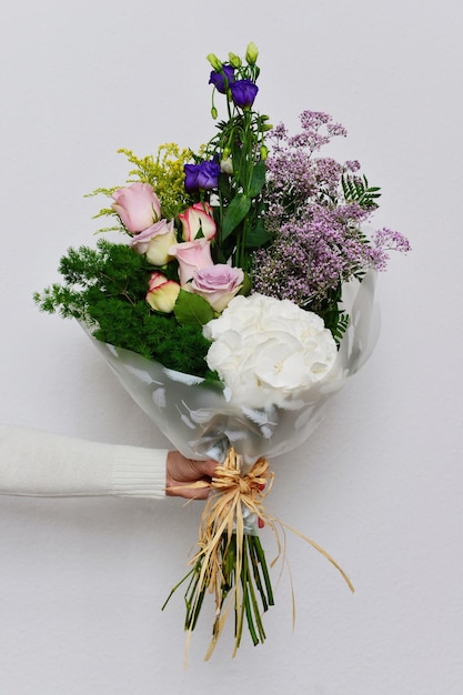 Close-up de flores em vaso