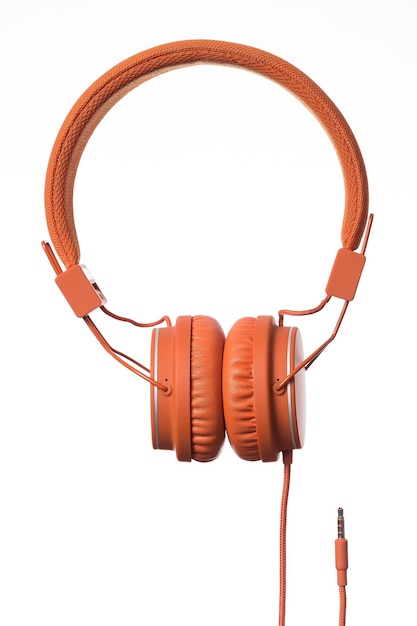 Foto close-up de fones de ouvido contra fundo branco