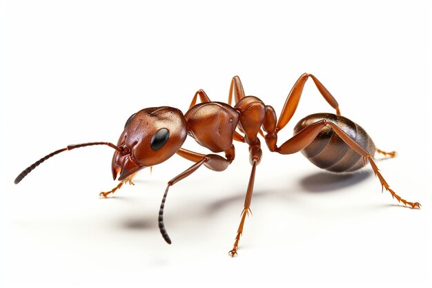 Close-up de formigas vermelhas criando uma ponte