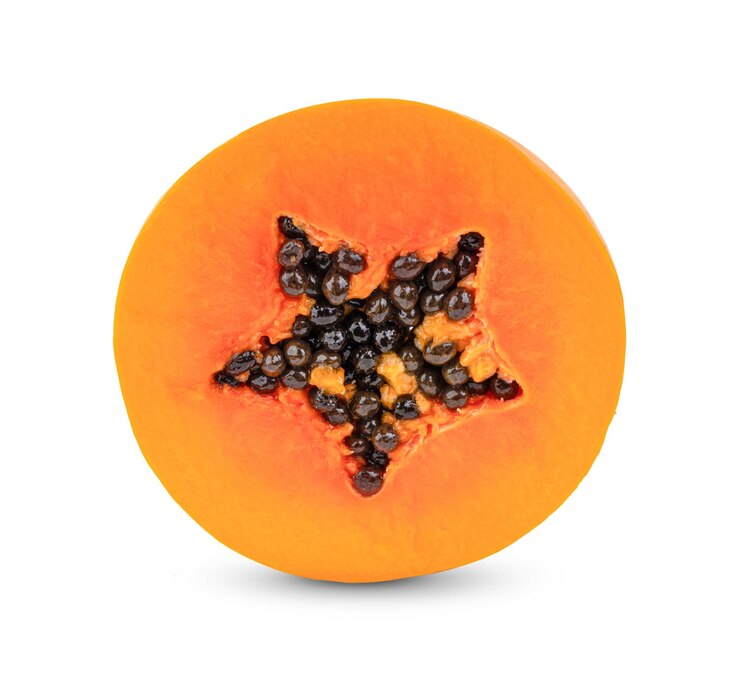 Foto close-up de frutas de laranja contra fundo branco