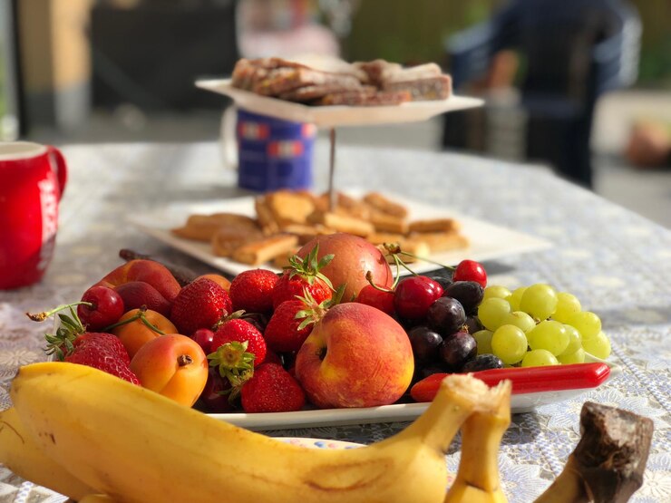 Foto close-up de frutas na mesa